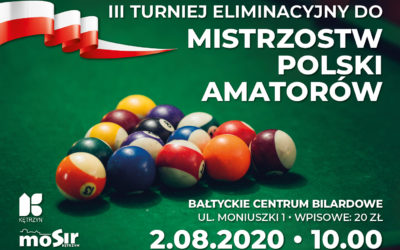 Zapraszamy na III Turniej Eliminacyjny do Mistrzostw Polski Amatorów Bilarda