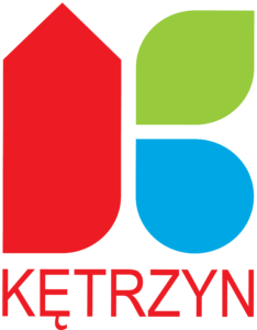 Zdjęcie przedstawia logo miasta Kętrzyn. Literka K w kolorach czerwony niebieski i zielony z czerwonym napisem KĘTRZYN