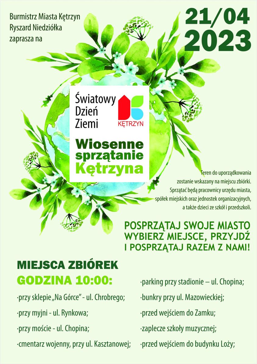 Już 21 kwietnia obchodzimy Światowy Dzień Ziemi. Zapraszamy do wspólnego sprzątania naszej małej ojczyzny. Pamiętajmy i dbajmy o naszą planetę każdego dnia. To nasz dom 😊🌿